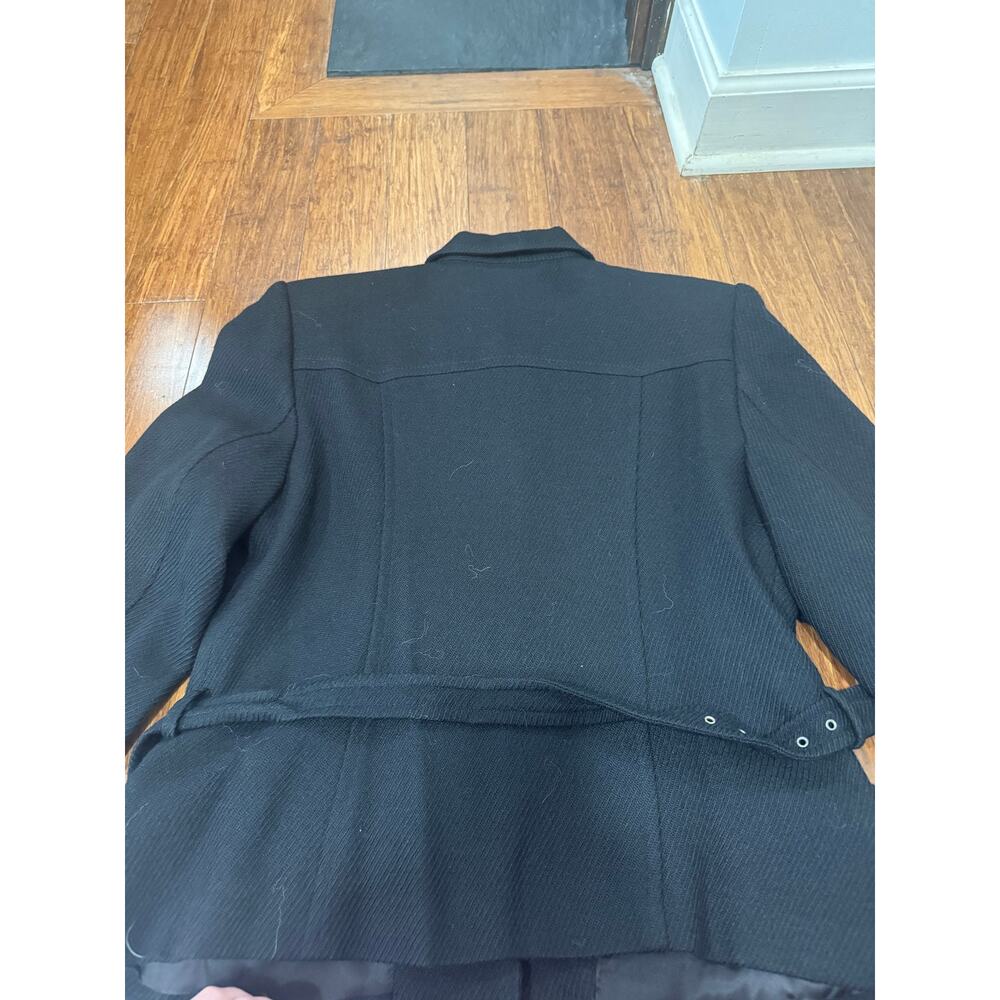 Vintage 90s Jones New York Black Wool Belted Blazer Jacket USA Womens 16 Peplum - Picture 8 of 12